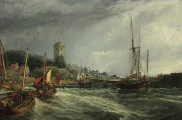 Samuel Rama Painting - Barcos de pesca corriendo hacia el puerto Puerto Dysart Escenas del puerto Samuel Bough